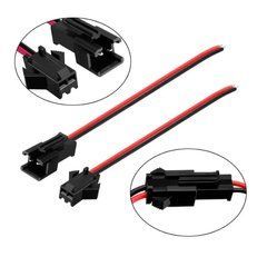 Конектори JST SM 2pin 2pin, пара M+F, для підключення LED стрічок з кабелями 15см