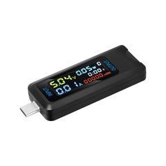 Тестер USB 2UUL Charging Mate Mini, мультиметр амперметр вольтметр, Type-C, для вимірювань