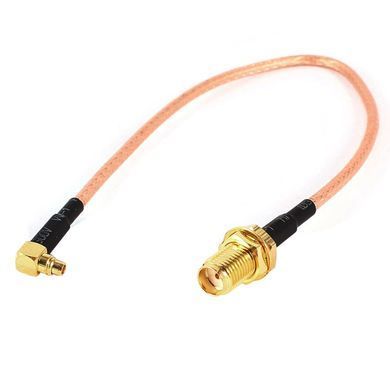Переходник антенны видеопередатчика MMCX-M угловой на SMA Female 100mm, RG316 50Ом