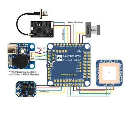 Політний контролер Matek H7A3-SLIM для крил, 30.5x30.5mm, сумісний з Ardupilot, для БПЛА літакового типу