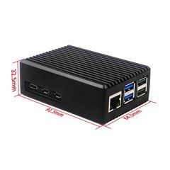 Корпус-радіатор алюмінієвий для одноплатного ПК Raspberry Pi 5, пасивне охолодження, чорний