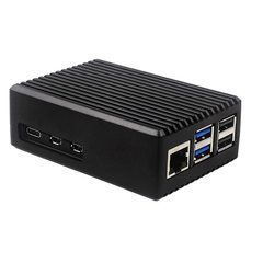 Корпус-радіатор алюмінієвий для одноплатного ПК Raspberry Pi 5, пасивне охолодження, чорний