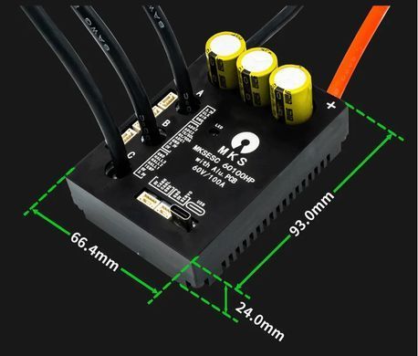 Контролер Makerbase VESC 60100 V2, 60V 100А, Single BLDC для колісних двигунів з датчиками Холла