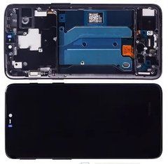 Oneplus 6 дисплей в зборі з тачскріном модуль чорний з рамкою Original, Original, з рамкою