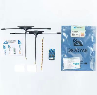 Приймач керування ELRS 915/2400MHz BAYCK Dual Band Gemini ICLR1121+ESP32 PICO+TCXO+T-антени 2х80мм