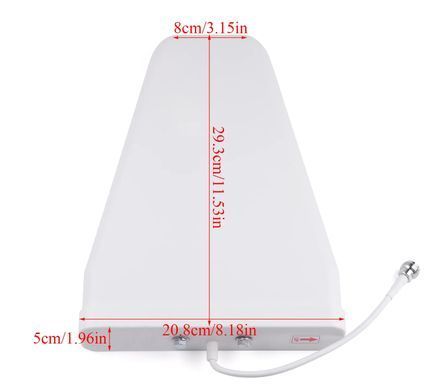Антенна UWB 800MhZ-3.7Ghz, 8dBi, N-Female, треугольник, направленная логопериодическая, вертикальная поляриз.