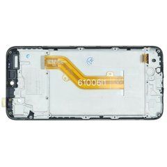Дисплей Tecno Pop 5 модуль в сборе с тачскрином и рамкой, черный, (Yellow Flex), High Copy, с рамкой