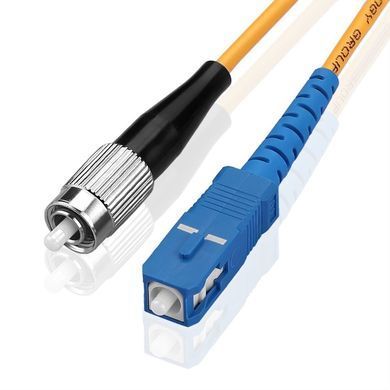 Патч-корд оптичний FC UPC to SC UPC, довжина 5м, одномодовий 9/125 G.652D 3mm, жовтий