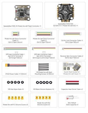 Стек полетный контроллер+регулятор двигателей FC&ESC SpeedyBee F405 V5 OX32 3-6S 30X30 + 55A ESC, для FPV