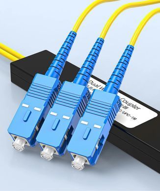Сплиттер оптический 1x2 SC UPC cone splitter, одномодовый, низкие потери, для FTTH/сетей PON