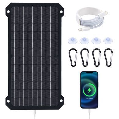 Сонячна панель 30W, USB +Type-C, 5V, монокристалічна, зарядка для телефону та павербанка, 406&times;223 мм