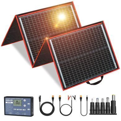 Сонячна панель DOKIO FFSP-160W з контролером 12V, складна, монокристалічна, для автономних систем