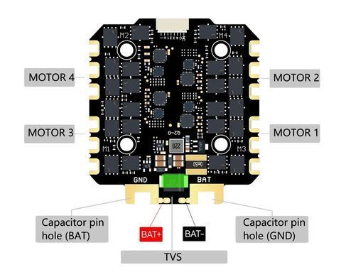 Стек FC&ESC DakeFPV H743 3&ndash;8S 30&times;30, 4in1 ESC 100A, Betaflight/Ardupilot, для великих дронів