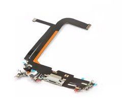 Шлейф коннектора зарядки с микрофоном для iPhone 13 Pro Max, серый, High Copy