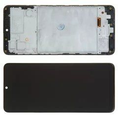 Дисплей Samsung M225 Galaxy M22 (2021) модуль в зборі з рамкою, чорний, OLED, High Copy, з рамкою