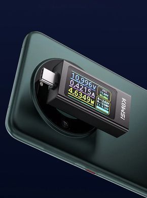 Тестер USB Type-C Keweisi KWS-X1, мультиметр, амперметр, вольтметр, 4&ndash;30V, 12A, PD 280W, для измерений