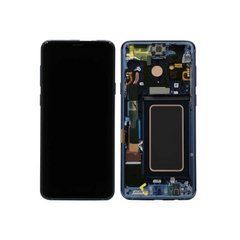 Дисплей Samsung G965F Galaxy S9 Plus модуль з тачскріном, синій, з рамкою, оригінал переклеєне скло, Original, з рамкою