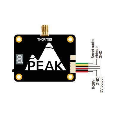 Видеопередатчик VTX 3.0G-4.9G 3W 64CH PeakFPV THOR T35, для FPV дронов