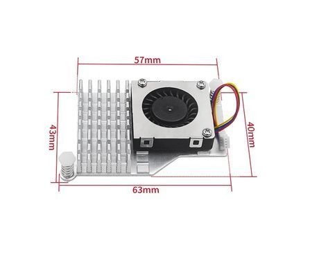 Радіаторна система охолодження для Raspberry Pi 5, радіатор з вентилятором, активний кулер, сірий