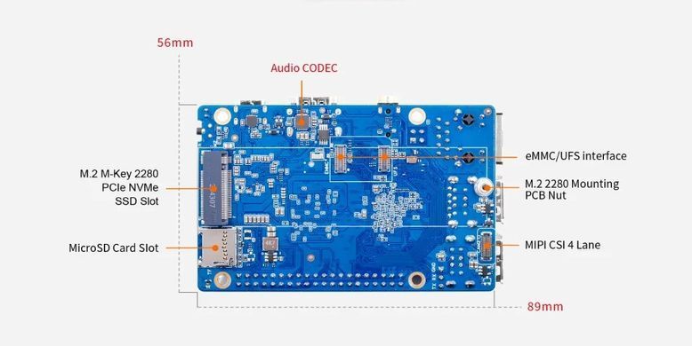Одноплатний ПК Orange Pi 4 Pro 8GB LPDDR5 Allwinner A733 WiFi 6 Bluetooth 5.4 для IoT, DIY-проектів
