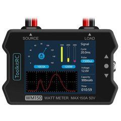 Вимірювач потужності ToolkitRC WM150 max 150A 50V ватметр