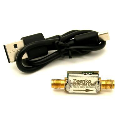 Усилитель сигнала широкополосный Zeenko ZK09-UM 100kHz&ndash;10GHz, 20dB LNA, питание от USB Type-C
