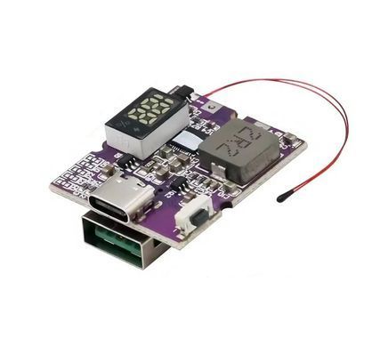Плата для повербанку 1&times;USB-A, 1&times;USB-C, 22.5W, LED-дисплей, підтримка PD/QC 3.0/2.0, для Li-ion/Li-pol акумуляторів