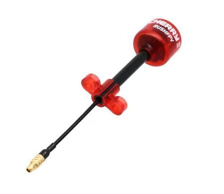 Антена 5.8G LHCP Rush Cherry 2 II 85mm 1.8Dbi, MMCX-J прямий, червона, для FPV дронів