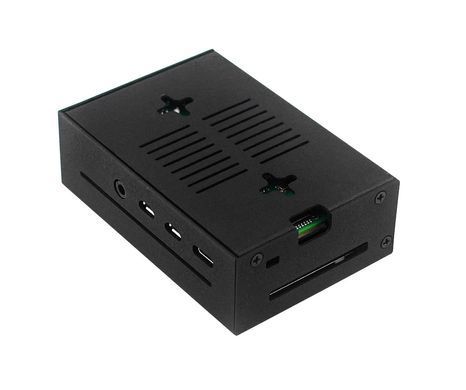 Кейс металевий з 3.5" TFT LCD 480&times;320 сенсорним екраном та охолодженням для Raspberry Pi 4 Model B