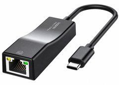 Мережевий адаптер USB Type-C to RJ45 Ethernet 100Mbps, мережева карта LAN для ноутбука, ПК, MacBook