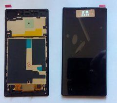 Дисплей Sony Xperia Z1 C6902 C6903 C6906 C6943 модуль в зборі з тачскріном, чорний, з рамкою, з рамкою