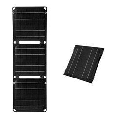 Сонячна панель 21W, USB A/C + DC, складна портативна, ETFE монокристал, для туризму, чорна
