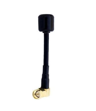 Антенна RHCP 5.8G Maple Wireless Leaf 71mm 2Dbi, SMA-Male угловой, черная, для FPV дронов