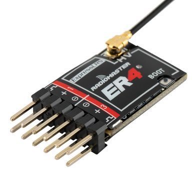 Приймач керування ELRS 2.4GHz Radiomaster ER4 PWM 4CH + антена в комплекті, для моделей автомобіля/човна/літака