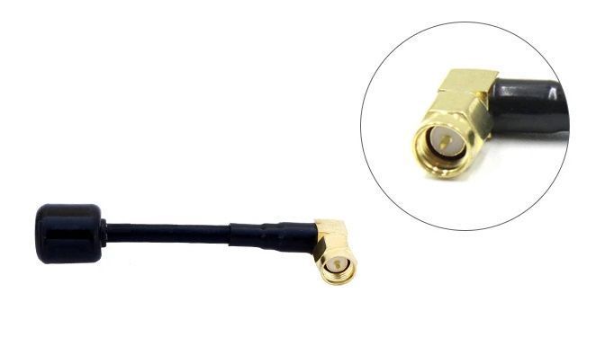 Антенна RHCP 5.8G Maple Wireless Leaf 71mm 2Dbi, SMA-Male угловой, черная, для FPV дронов