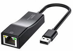 Мережевий адаптер USB-A 2.0 to RJ45 Ethernet 100Mbps, мережева карта LAN для ноутбука, ПК, MacBook