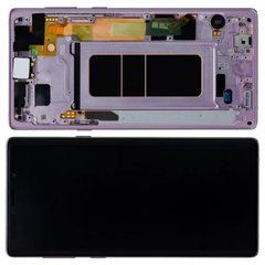 Дисплей Samsung N960 Galaxy Note 9 модуль в зборі з тачскріном, фіолетовий, з рамкою, Original (PRC), Original, з рамкою