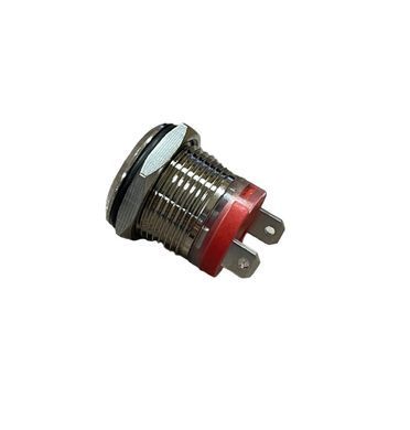 Кнопка питания DC 12-24V 20A 16mm, без подсветки, с фиксатором, IP65, под монтаж
