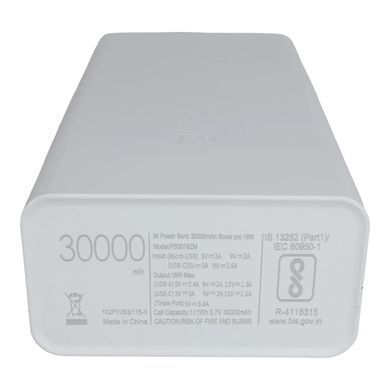 Повербанк Xiaomi Mi 3 30000mAh, 18W, внешний аккумулятор, батарея, УМБ, power bank