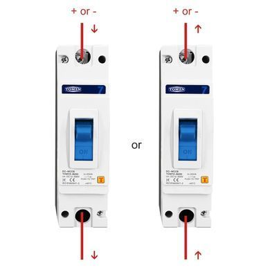 Автоматический выключатель DC TOMZN 125A, 500V, 1-полюсный, MCCB, для солнечных электростанций