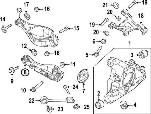 Рычаг задней подвески для Nissan Ariya, нижний левый, 551A1-6US0B