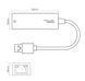 Мережевий адаптер USB-A 2.0 to RJ45 Ethernet 100Mbps, мережева карта LAN для ноутбука, ПК, MacBook