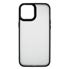 Чохол для телефону iPhone 12 Pro Max прозорий, чорний, пластик+силікон