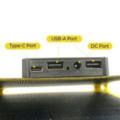 Солнечная панель 40W, USB A/C + DC, складная портативная, ETFE монокристалл, для туризма, зеленая