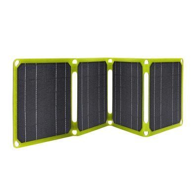 Сонячна панель 40W, USB A/C + DC, складна портативна, ETFE монокристал, для туризму, зелена
