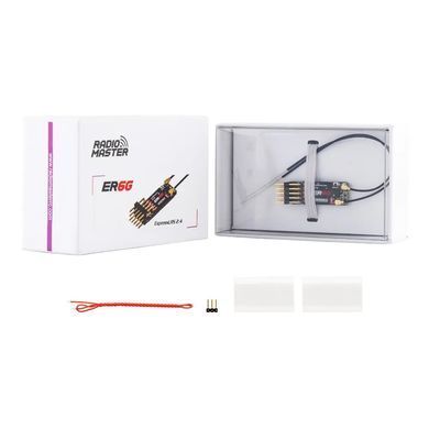 Приймач керування ELRS 2.4GHz Radiomaster ER6G PWM 6CH + антена в комплекті, для БПЛА з фіксованим крилом та планерів