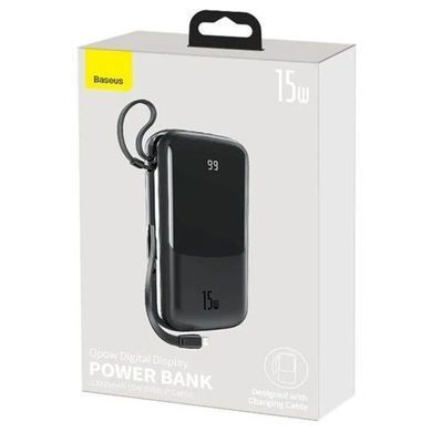 Повербанк Baseus Q pow Digital Display 20000mAh, 15W, з кабелем Lightning-C 3A, зовнішній акумулятор, батарея, УМБ, power bank