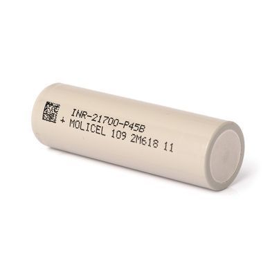 Аккумулятор 21700 высокотоковый под пайку, Molicel P45B 4500mAh, 45A, Li-Ion