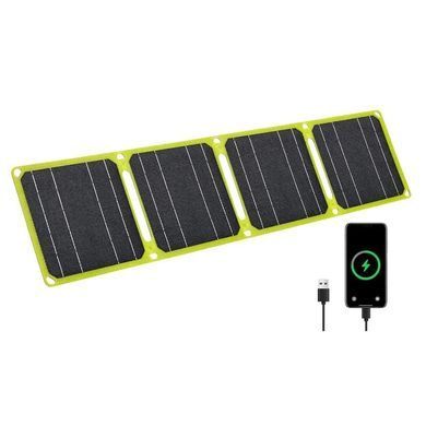 Солнечная панель 40W, USB A/C + DC, складная портативная, ETFE монокристалл, для туризма, зеленая