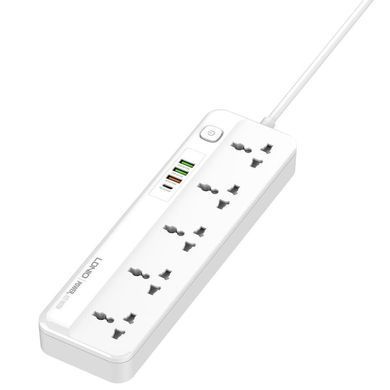 Сетевой фильтр (удлинитель) LDNIO SC5415, 5 розеток US/EU/UK, 2 USB+1 USB QC3.0+TypeC PD20W